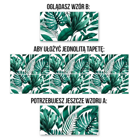 Płytka ścienna dekoracyjna Alfa-Cer MONSTERA WHITE DEC. B glossy 29,8x59,8 gat. I